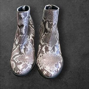 Massini Snakeskin Pattern Ankle Boots
